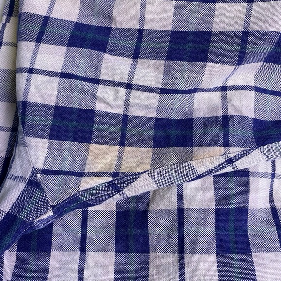 90s Abercrombie Fitch BIG Shirt M Mens L/S Button Down Blue Plaid Grunge VGUC - Picture 8 of 9